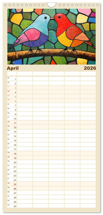 Abstrakte Eleganz. Künstlerische Tiermotive in schönen Farben (CALVENDO Familienplaner 2026)