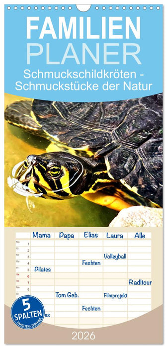 Schmuckschildkröten - Schmuckstücke der Natur (CALVENDO Familienplaner 2026)