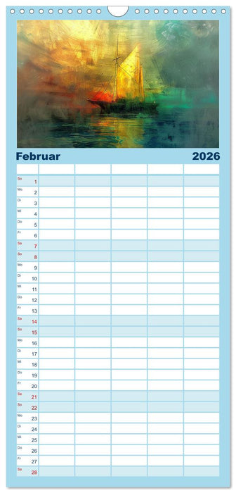 Das trunkene Schiff mit Bildern im William Turner-Stil (CALVENDO Familienplaner 2026)