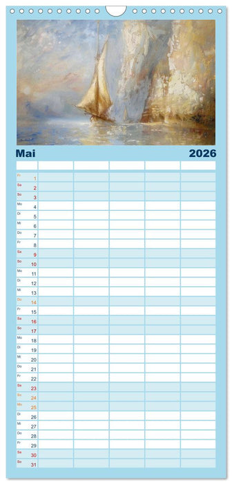 Das trunkene Schiff mit Bildern im William Turner-Stil (CALVENDO Familienplaner 2026)