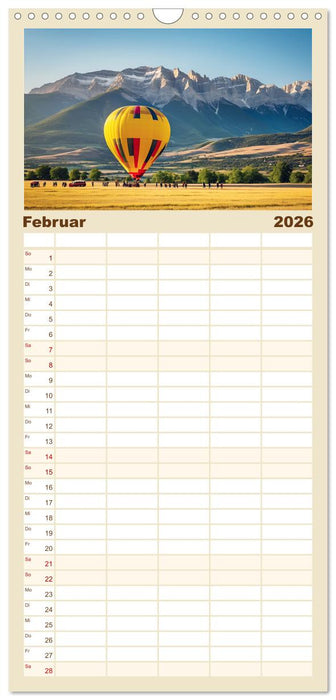Freiheit in den Lüften . Mit dem Heißluftballon unterwegs (CALVENDO Familienplaner 2026)