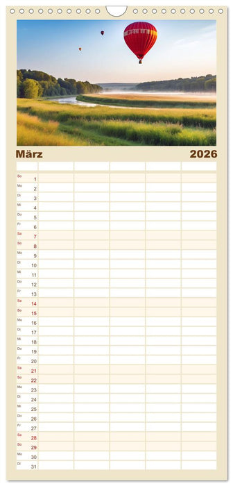 Freiheit in den Lüften . Mit dem Heißluftballon unterwegs (CALVENDO Familienplaner 2026)