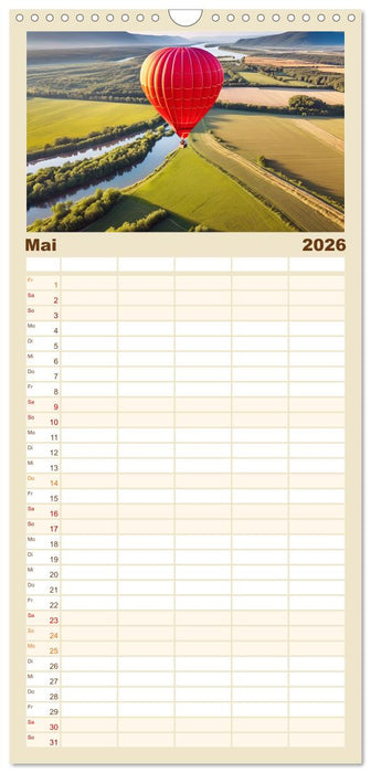 Freiheit in den Lüften . Mit dem Heißluftballon unterwegs (CALVENDO Familienplaner 2026)