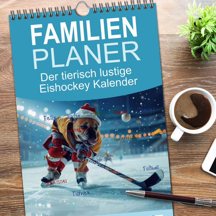 Der tierisch lustige Eishockey Kalender (CALVENDO Familienplaner 2026)