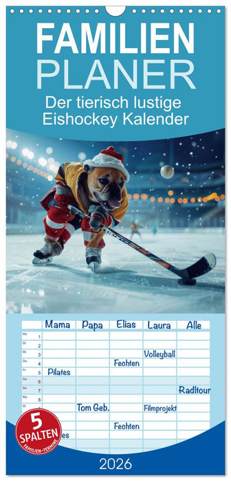 Der tierisch lustige Eishockey Kalender (CALVENDO Familienplaner 2026)