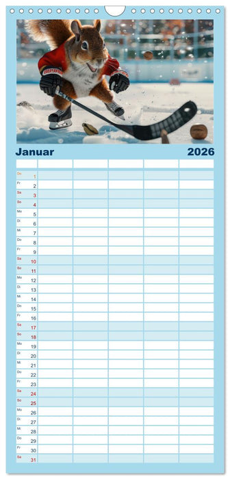 Der tierisch lustige Eishockey Kalender (CALVENDO Familienplaner 2026)