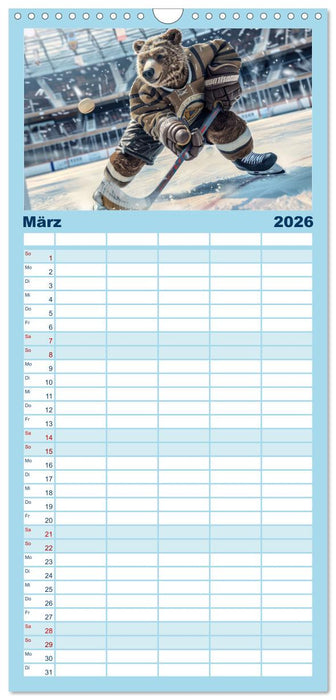 Der tierisch lustige Eishockey Kalender (CALVENDO Familienplaner 2026)