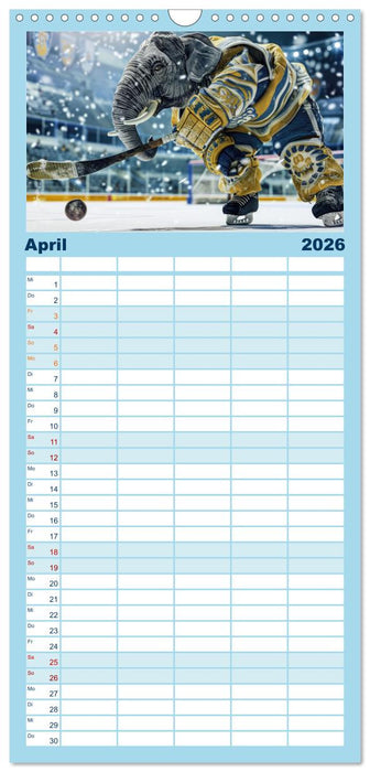 Der tierisch lustige Eishockey Kalender (CALVENDO Familienplaner 2026)
