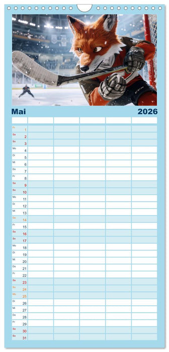 Der tierisch lustige Eishockey Kalender (CALVENDO Familienplaner 2026)
