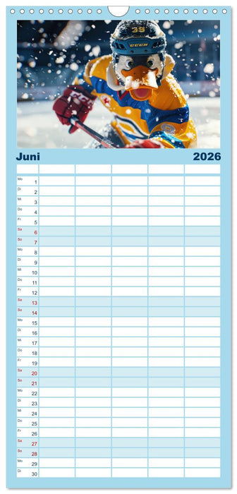 Der tierisch lustige Eishockey Kalender (CALVENDO Familienplaner 2026)