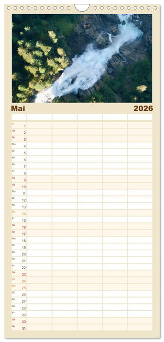 Österreich - Die Landschaft von Oben (CALVENDO Familienplaner 2026)