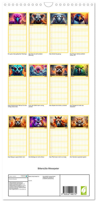 Bittersüße Miesepeter (CALVENDO Familienplaner 2026)