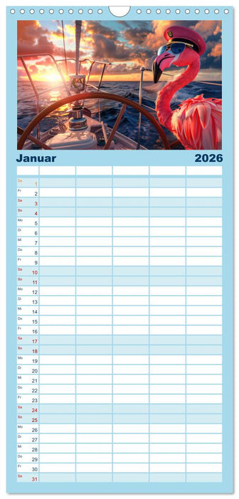 Der tierisch Skipper-Kalender (CALVENDO Familienplaner 2026)