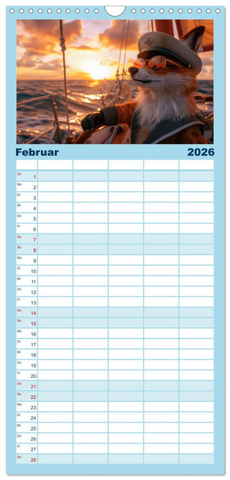 Der tierisch Skipper-Kalender (CALVENDO Familienplaner 2026)