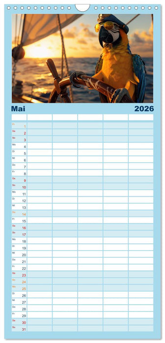 Der tierisch Skipper-Kalender (CALVENDO Familienplaner 2026)