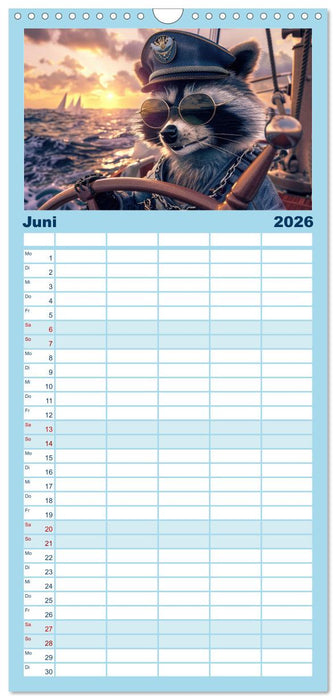 Der tierisch Skipper-Kalender (CALVENDO Familienplaner 2026)