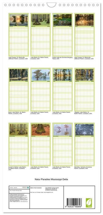 Natur Paradies Mississippi Delta (CALVENDO Familienplaner 2026)