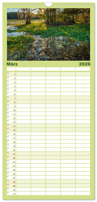 Natur Paradies Mississippi Delta (CALVENDO Familienplaner 2026)