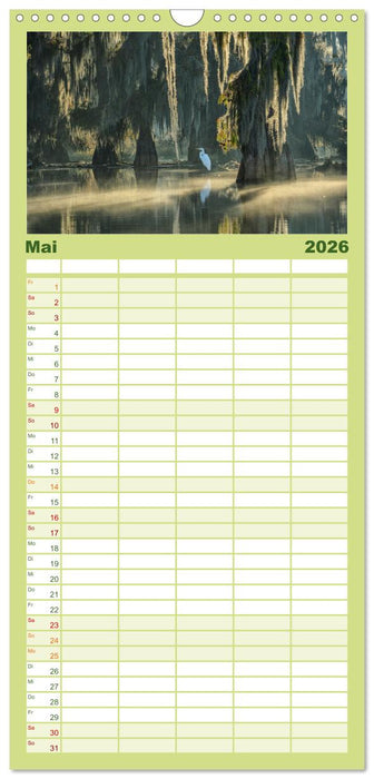 Natur Paradies Mississippi Delta (CALVENDO Familienplaner 2026)