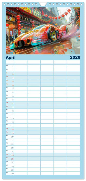 Futuristische Boliden - Asiatisch inspiriert (CALVENDO Familienplaner 2026)