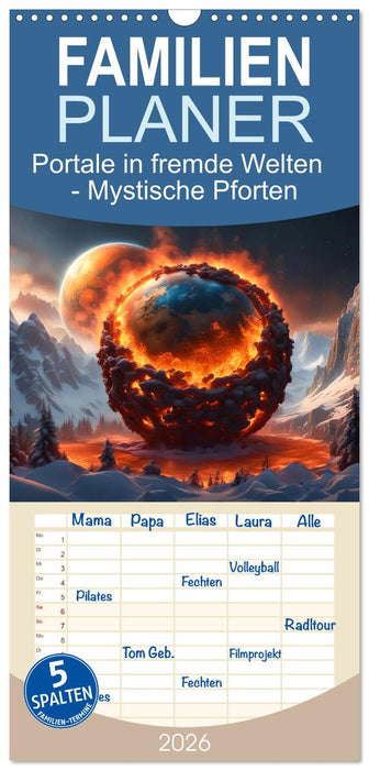 Portale in fremde Welten - Mystische Pforten (CALVENDO Familienplaner 2026)