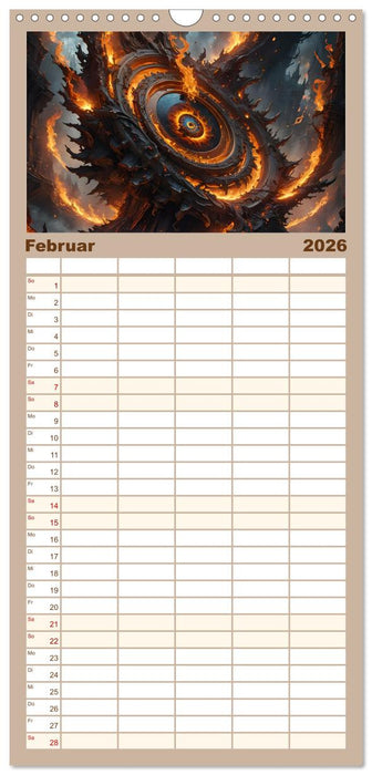 Portale in fremde Welten - Mystische Pforten (CALVENDO Familienplaner 2026)