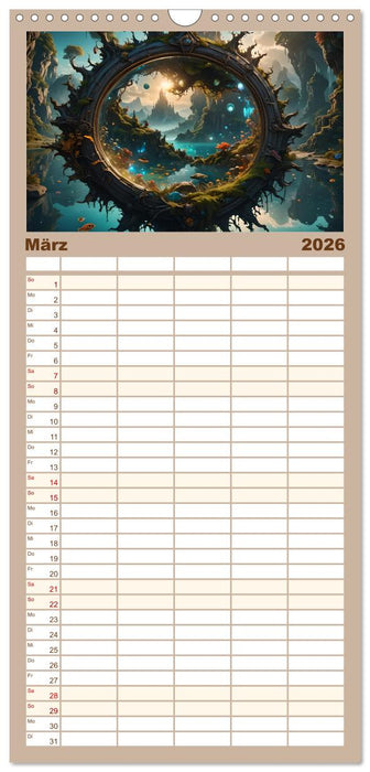 Portale in fremde Welten - Mystische Pforten (CALVENDO Familienplaner 2026)