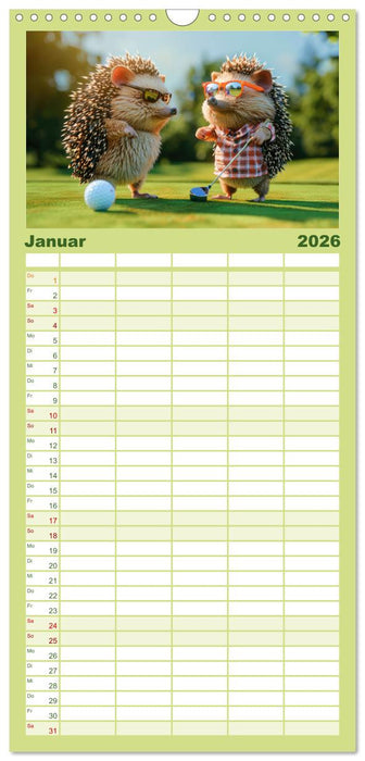 Der tierisch lustige Golfkalender (CALVENDO Familienplaner 2026)