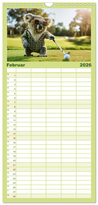 Der tierisch lustige Golfkalender (CALVENDO Familienplaner 2026)