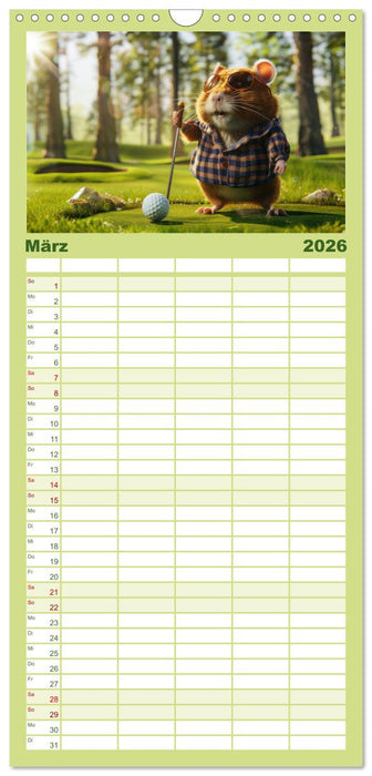 Der tierisch lustige Golfkalender (CALVENDO Familienplaner 2026)