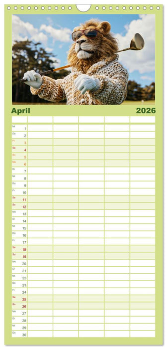 Der tierisch lustige Golfkalender (CALVENDO Familienplaner 2026)