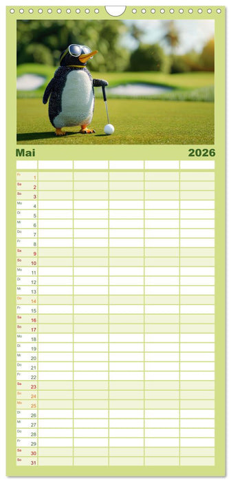 Der tierisch lustige Golfkalender (CALVENDO Familienplaner 2026)