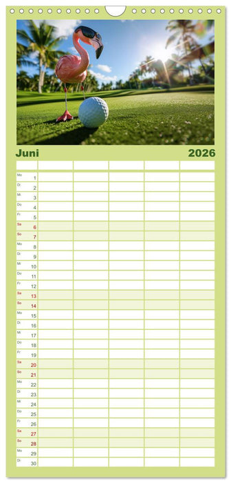 Der tierisch lustige Golfkalender (CALVENDO Familienplaner 2026)