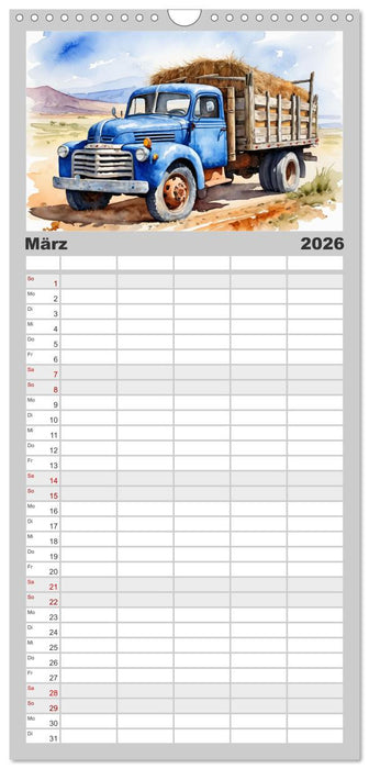 Nostalgische Trucks (CALVENDO Familienplaner 2026)