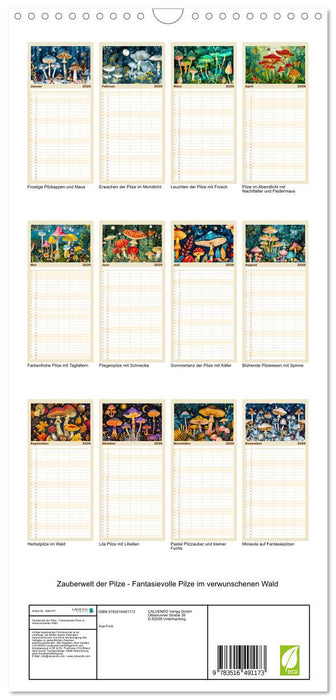 Zauberwelt der Pilze - Fantasievolle Pilze im verwunschenen Wald (CALVENDO Familienplaner 2026)