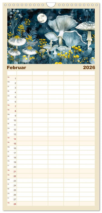Zauberwelt der Pilze - Fantasievolle Pilze im verwunschenen Wald (CALVENDO Familienplaner 2026)
