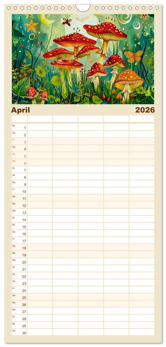 Zauberwelt der Pilze - Fantasievolle Pilze im verwunschenen Wald (CALVENDO Familienplaner 2026)