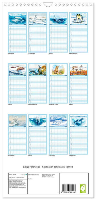 Eisige Polarkreise - Faszination der polaren Tierwelt (CALVENDO Familienplaner 2026)