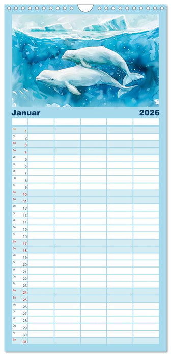 Eisige Polarkreise - Faszination der polaren Tierwelt (CALVENDO Familienplaner 2026)