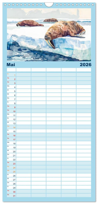 Eisige Polarkreise - Faszination der polaren Tierwelt (CALVENDO Familienplaner 2026)