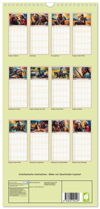Amerikanische Ureinwohner - Bilder von Geschichten inspiriert (CALVENDO Familienplaner 2026)