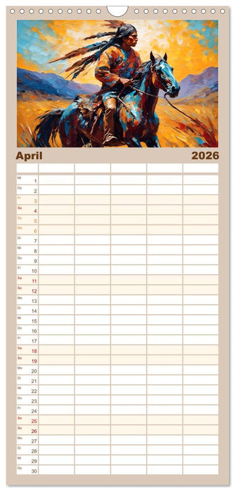 Amerikanische Ureinwohner - Bilder von Geschichten inspiriert (CALVENDO Familienplaner 2026)