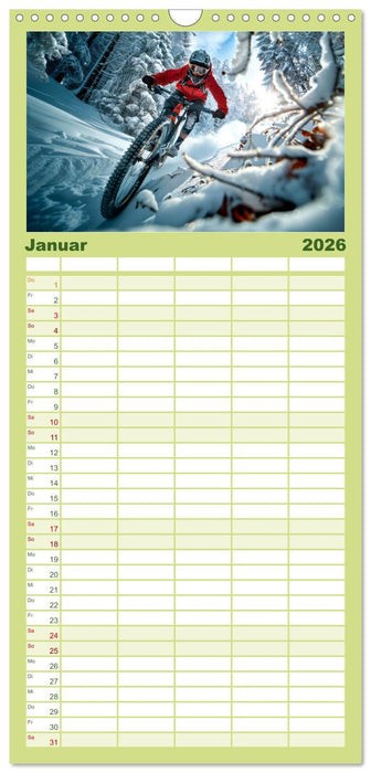 Mountainbike Erlebnisse (CALVENDO Familienplaner 2026)