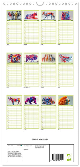 Modern Art Animals (CALVENDO Familienplaner 2026)