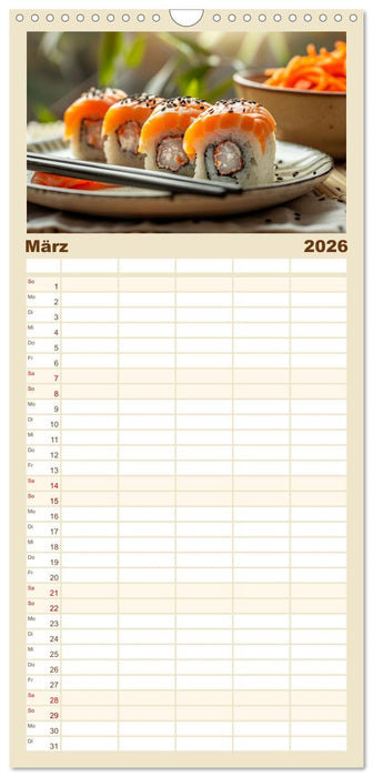 Sushi Zauber (CALVENDO Familienplaner 2026)