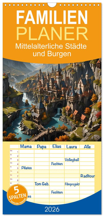 Mittelalterliche Städte und Burgen (CALVENDO Familienplaner 2026)