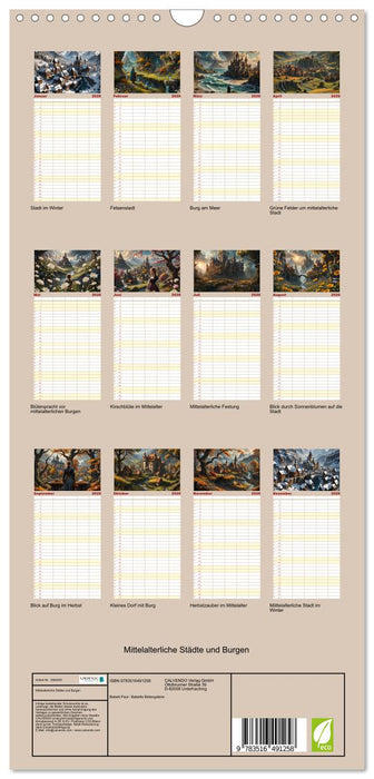Mittelalterliche Städte und Burgen (CALVENDO Familienplaner 2026)