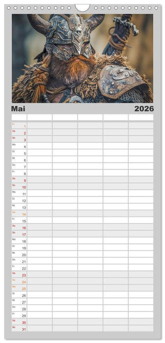 Mutige Krieger (CALVENDO Familienplaner 2026)
