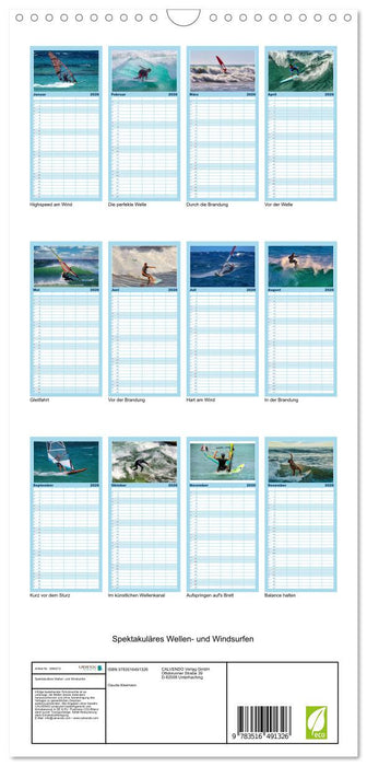Spektakuläres Wellen- und Windsurfen (CALVENDO Familienplaner 2026)