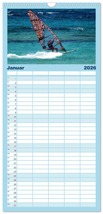 Spektakuläres Wellen- und Windsurfen (CALVENDO Familienplaner 2026)
